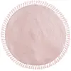 ATMOSPHERA CREATEUR D'INTERIEUR Tapis à Franges Rose avec Lurex doré intégré 90 cm