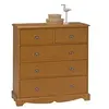 Commode Pin Miel de Style Anglais - Bois Massif - 5 Tiroirs - Blanc - ...