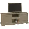 BEAUX MEUBLES PAS CHERS Meuble TV Hifi Taupe 2 Portes 2 Niches