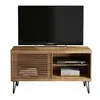 CAEMMUM Meuble TV 50 Pouces 1 Porte Coulissante 3 Niches - L 120 x l 33 x H 65 cm