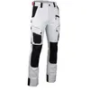 Pantalon Cellule stretch bicolore avec poches genouillères - Blanc/Gri...