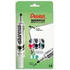 Pentel - Marqueur Tableau Blanc Pointe Ogive Maxiflo - Pochette De 4