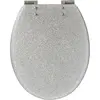 HOME MAISON Abattant WC 'Glitter' pailleté Design Argent 35.5 x 46.5 x 5.5
