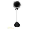 Sweet Caress Cravache Coeur Noir avec Pompon Plumeau