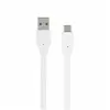 mooov 732058 Câble USB-A/USB-C Plat Data et Charge Blanc 1 M