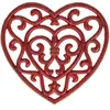 Comptoir de Famille - Dessous de plat Coeur Rhodonea rouge  - 19x18 cm T.U