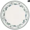 Comptoir de Famille - 6 Assiettes plates Faustine bleu ancien  - D.26 cm T.U