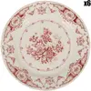 Comptoir de Famille - 6 Assiettes plates Clothilde bordeaux  - D.26 cm T.U