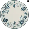 Comptoir de Famille - 6 Assiettes dessert Margaux bleues  - D.20.5 cm T.U