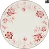 Comptoir de Famille - 6 Assiettes plates Margaux rouges  - D.26 cm T.U