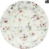 Comptoir de Famille - 6 Assiettes dessert Fleurs Champêtres multicolor...