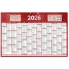 Calendrier bancaire rouge - 43 x 65 cm