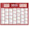 Calendrier bancaire rouge - 21 x 26,5 cm