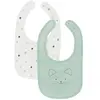 Lot de 2 bavoirs Chatons / Sauge