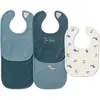 Lot 5 Bavoirs bébé Naissance Ouaf - Bleu