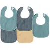 Lot 5 bavoirs bébé 2ème âge Bleu Wind