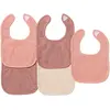 Lot 5 bavoirs bébé 2ème âge Rose Pavlova