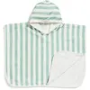 Poncho de bain bébé Rayures Vert Sauge