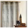 HOME MAISON Rideau étamine brodée 'ZigZag' Gris clair 140x240 cm