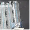 HOME MAISON Voilage en organza à fines rayures zébrées (140x260 cm - Bleu Pétrole)