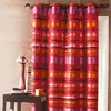 Home Maison Double Rideau ameublement Jacquard rayés (140x260 cm - Rouge Orangé)