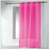 Home Maison Voilages en Etamine Unie à Oeillets (140x240 cm - Rose Blush)
