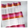 HOME MAISON Voilage organza aux rayures horizontales (135x260 cm - Fuchsia)