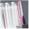 Home Maison Voilage fantaisie tissé rayure verticale (145x260 cm - Vieux rose)