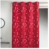 HOME MAISON Rideau en jacquard froissé à imprimés 'rond' Rouge Orangé 140x260 cm