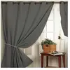 HomeMaison Rideau occultant Ignifugé M1 Non Feu Gris 140 x 260 cm - Uni - illets