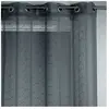 HomeMaison Voilage - HOME MAISON - Anthracite - Rayures - 140 x 240 cm - illets