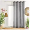 Home Maison Voilage uni en étamine (140x240 cm - Gris anthracite)