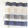 HomeMaison Voilage en organza à fines rayures horizontales Bleu Marine 140x240 cm