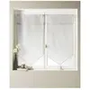 HOME MAISON Paire de voilage à parement haut en macramé "coeur" (60x120 cm - Blanc)