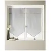 Paire de voilage à parement haut en macramé "coeur" (45x120cm - Gris c...