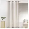 HomeMaison Voilage en étamine fantaisie avec rayures verticales Taupe 140x260 cm