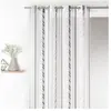 HomeMaison Voilage fantaisie en organza à rayures verticales Gris clair 140x260 cm