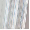 Home Maison Voilage en organza à rayures (140x260 cm - Bleu)