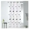 HomeMaison Voilage en Etamine Brodée "Feuille Design" (140x240 cm - Blanc)