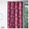 HomeMaison.com Rideau ameublement en Taffetas imprimé Argent (140x260 cm - Prune)