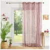 Home Maison Voilage en organza à rayures (140x260 cm - Vieux rose)