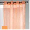Home Maison Voilage organza gribouillis et bulles brodée (140x240 cm - Terracotta)