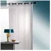 HomeMaison.com Voilage organza jacquard brodé petit pois (130x240cm - Blanc)