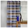 Home Maison Voilage en Organza rayures horizontales (140x240 cm - Bleu)