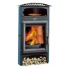 Poêle à Bois Godin Brulhaut 2 364133 émaille Bleu Boreal