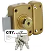 Verrou Arnov Cavith 4116A à double entrée bronze or - ISEO - 10750001