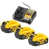 DeWalt Pack 3 batteries 18V XR 5Ah + chargeur - DEWALT - DCB1104P3-QW