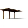FOREST STYLE Carport adossé toit plat - Bois traité autoclave - 15,6 m² - VICTOR  