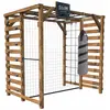 soulet Aire de jeux sportive enfant bois cage foot, sac de frappe, escalade