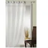 Rocle Voilage uni à fils fantaisie (140x260 cm - Blanc)